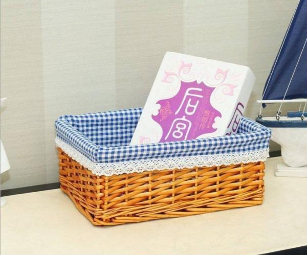 Hand Woven Decoration Organizer Rattan Willow Wicker Cutlery Fruit Storage Tray Home Decoractions Win Boxes basket