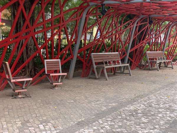 Durable Weather Resistant Outdoor Wooden Bench With Stainless Steel Frames