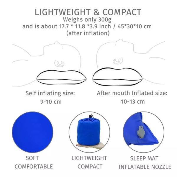 Waterproof Zippered Pocket 20D Nylon Beach Pillow Bag