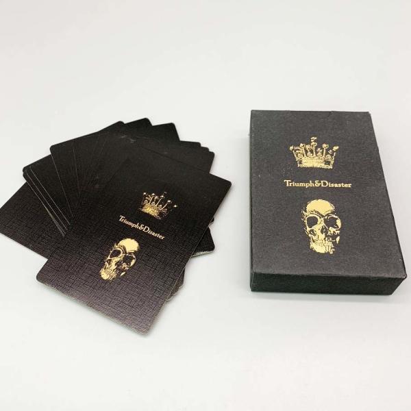 Customized Logo Gold Foil Printed 310gsm German Black Core Paper With Gold Gilded Edges