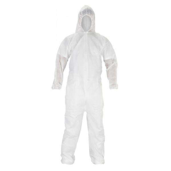 Hygienic Disposable Protective Coveralls High Filtration Capacity Dust Protection