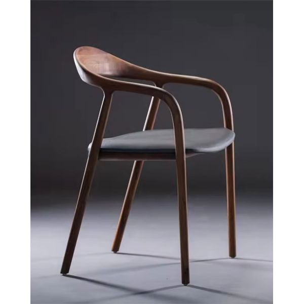 Dining Room Set Vintage Walnut Nordic Solid Wood Dining Chair Leather Luxury Wooden Chairs Modern Room Dining Table Seating
