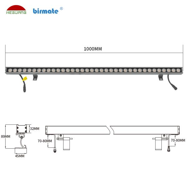 света шайбы стены 36W SMD2835 2200LM 1m сплав линейного алюминиевый