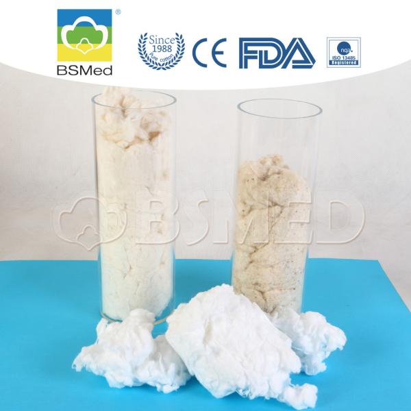 Bleached Surgical Absorbent Cotton White Color 13 - 16mm Fiber Length