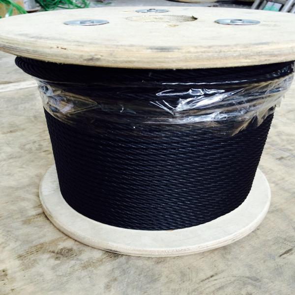 Black Galvanized Steel Aircraft Cable 3/32 Diameter 1000m Length with GBT20118-2006/DIN3055-72 Standard for Stage Curtain