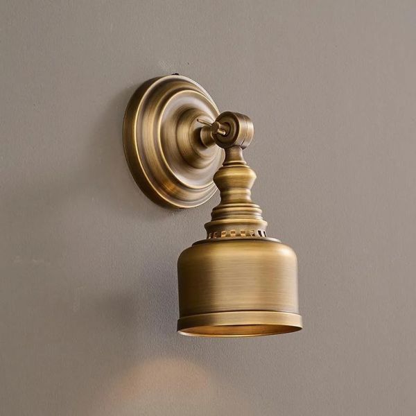Clear Glass Indoor Parlor Bedside Stairs Hotel Lighting Old Copper Wall Lamp (WH-VR-129)