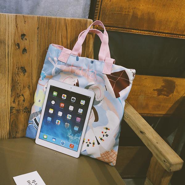 Japanese lovely art canvas single-shoulder bag spray figure cross-body bag small fresh cartoon lady bag