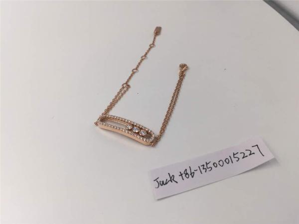 3 diamonds necklace 18kt  gold  with yellow gold or white gold or  pink gold