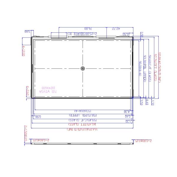LVDS Interface 31Pin 7 Inch TFT LCD Touch Screen With IPS Panel