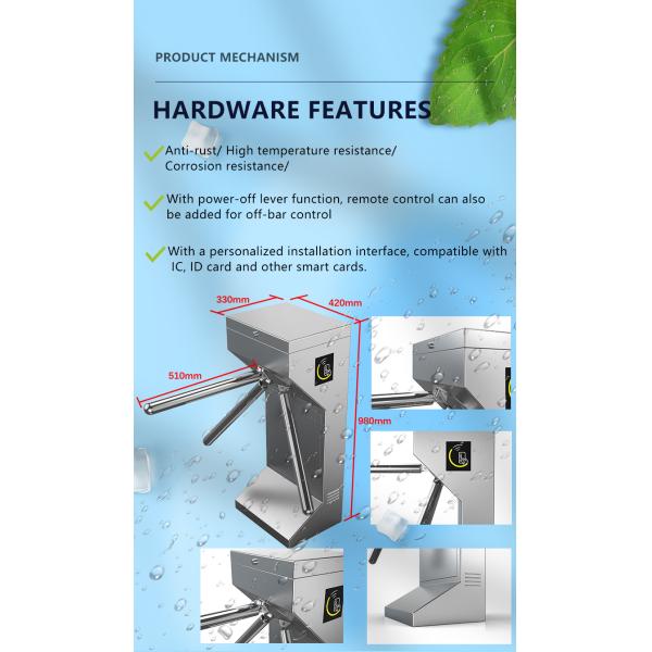 3 Arm Turnstile Gate 0.2s Opening Time 220V Voltage Perfect for Requirements