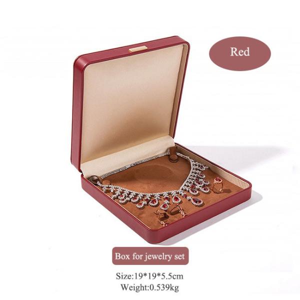 Red High Quality PU Leather Jewelry Packaging box Elegant Jewelry Storage Gift Box