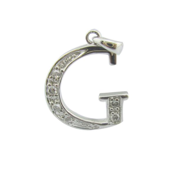 G Буква 1,25 мм/1,5 мм Камни 925 Серебряный CZ Колонка Доступный и элегантный серебряный колонка алмазный алфавит