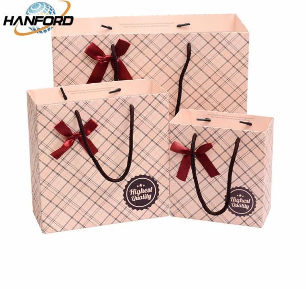 Sacos reciclados do presente do papel de embalagem do casamento com os punhos imprimíveis