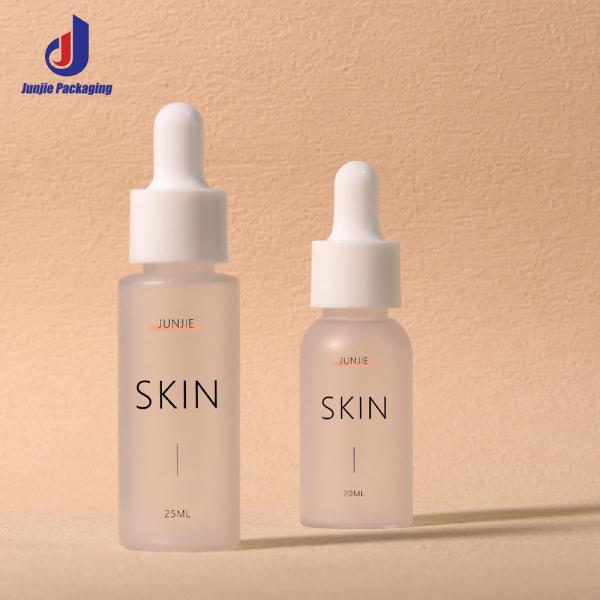 PET Frosted Dropper Bottle Transparent Dropper Serum Bottle 20ml 25ml 35ml For Skincare
