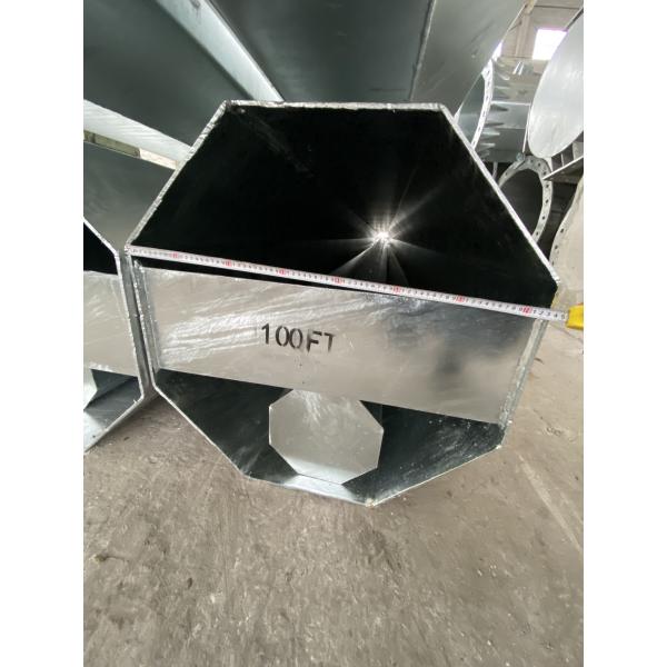 Poteaux de transmission en acier de 100 pieds 6 mm Gal électrique à chaud 69KV Poteaux de télégraphe en acier