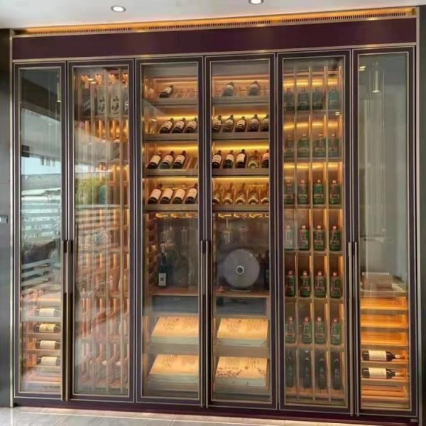 SS Metal Wine Cabinet Customized Size Modern Wine Cabinet With Doors