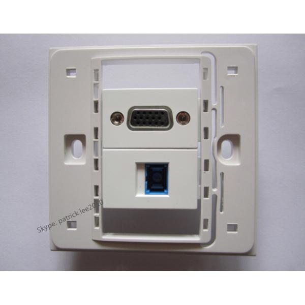 Good Price Wall Outlet 86x86mm SC Optical Fiber + VGA PC Directly Plug For Laptop Home