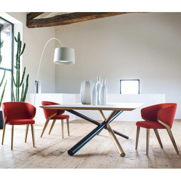 Modern Solid Ash Wood Frame Accent Chair Linen Fabric Nora Armchair