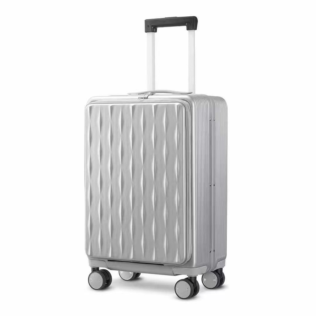 Stylish Aluminum PC Luggage Travel  Front Opening Hardside Luggage With Wheel