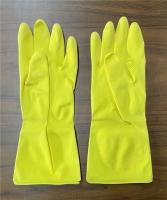 O algodão amarelo elástico das luvas do agregado familiar de M 45g pulveriza Flocklined