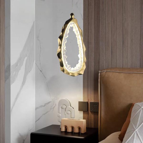 Light luxury copper ring staggered chandelier restaurant living room creative luxury decorative lamps