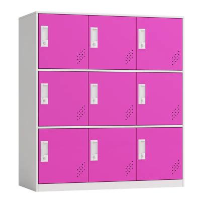 Customizable Metal Storage Locker Furniture 9 Doors Gym Office Steel Small