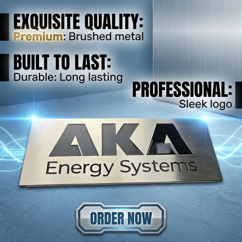 Customized Metal Stainless Steel Nameplate Logo With Concave Black Paint Industrial Sign