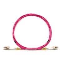 LC UPC à LC UPC câble de patch en fibre optique duplex OM4 multimode OFNR 2,0 mm magenta