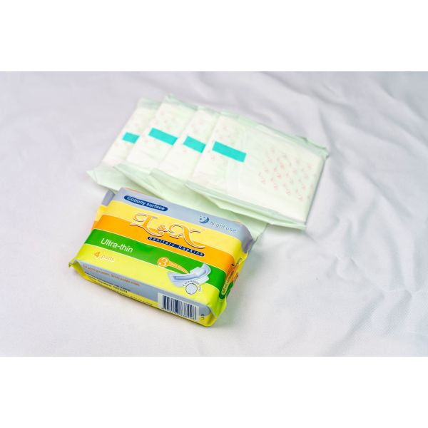 3 Layers Menstrual Pad Soft Skin Friendly 4 Pads Per Pack Comfortable Ultra Absorbent Hypoallergenic Sanitary Protection