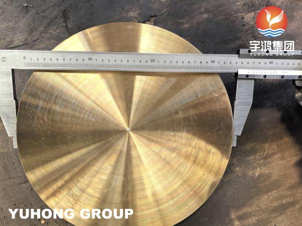 ASTM B171 C46400 Naval Brass Disk Copper Alloy Plate For Tubesheet Drilling Heat Exchanger Components