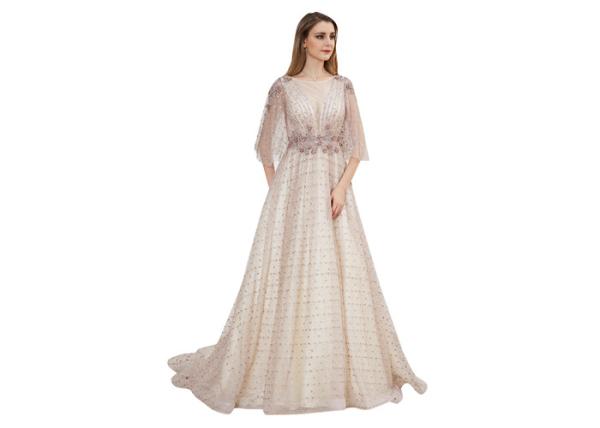 Long Sleeve Backless Maxi Middle Eastern Evening Dresses For Prom Floor Length