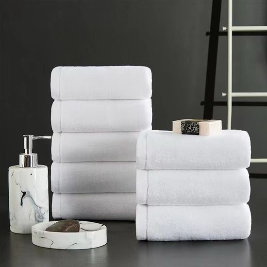 Luxury White Hotel Towels 100% Cotton Washable Plain Bath Towel