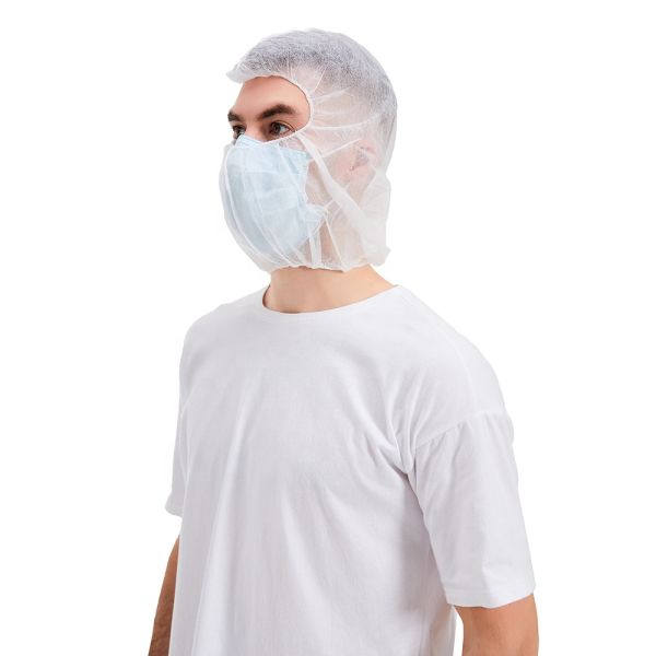 Polypropylene Bouffant Hood Cap Disposable Catering Bonnets Full Face Hair Net Beard Cover Combo Disposable Hood Caps