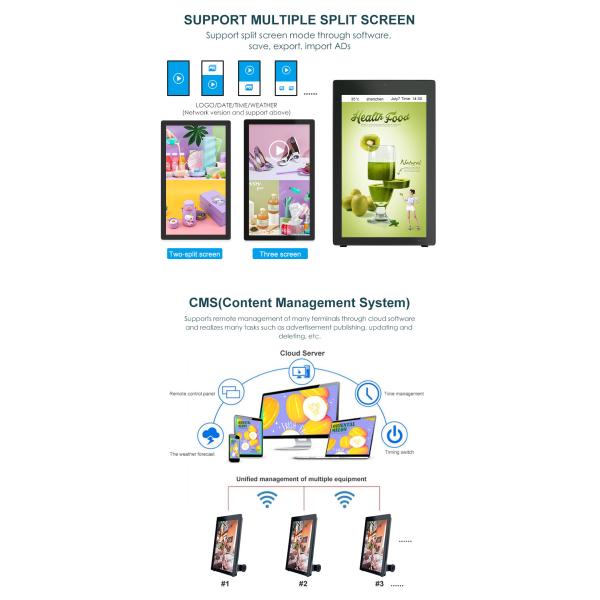 Наружный емкостный сенсорный ЖК-дисплей портативный с колесами, рекламный дисплей с цифровыми вывесками, питаемый батареей