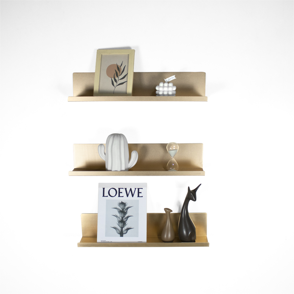 Classic Aluminum L Shape Shelf Wooden Floating Shelf Wall Decoration for Living Room Hardware