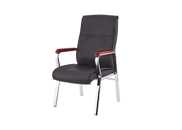 Cushion Pu Luxury Black Leather 114cm Height Office Staff Chairs With Footrest
