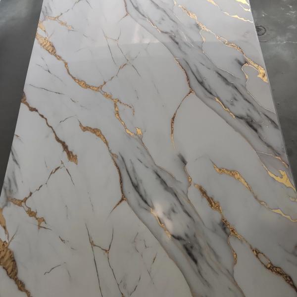 1200x2800 Vinyl Flooring UV Marble Sheet PVC Marble Board Wall Panel Flexible Board