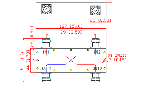 698-2700 МГц 2in2out N женская гибридная сцепка