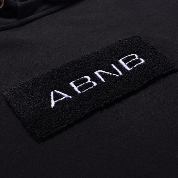 Custom logo men's hooded long sleeve sweater fashion,wholesale organic mens winter sweater black