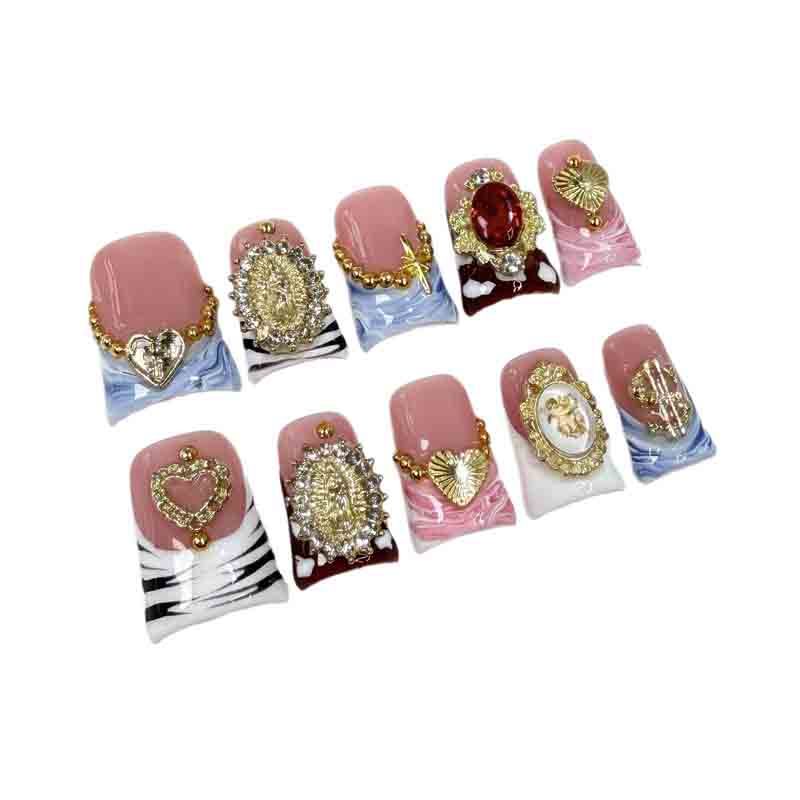 Wholesale Medium Duck Handmade Fake Nails Vintage Gold Religious Metal Decor