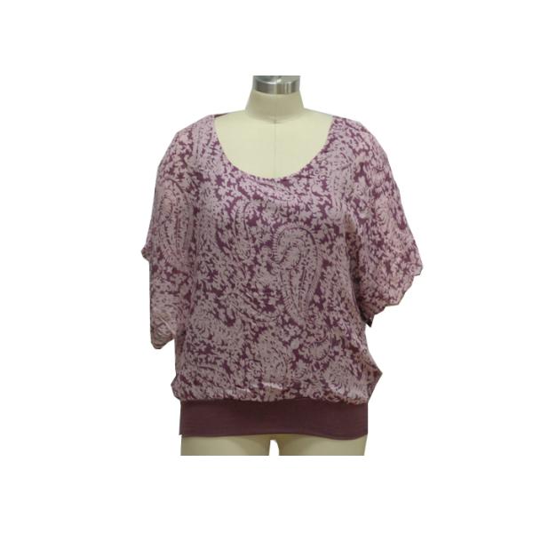 Fashionable Casual Ladies Wear Women'S Tee Shirts Short Lotus Leaf Clothing