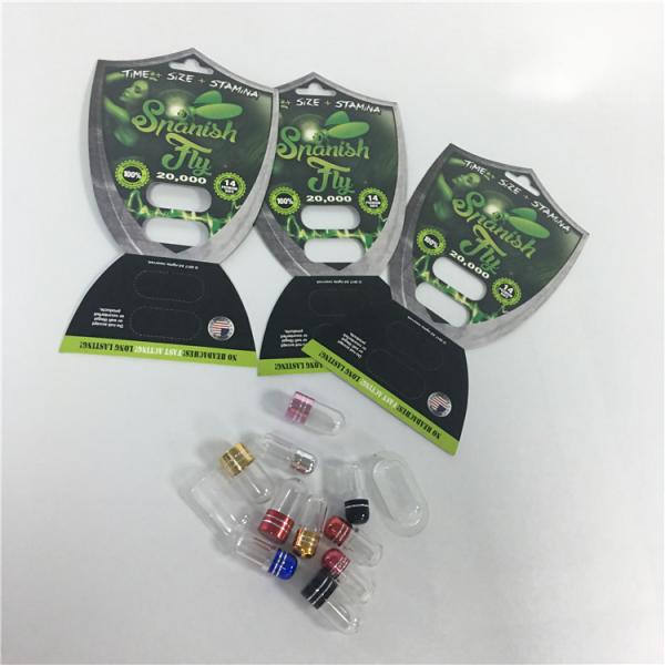 Cartões masculinos de empacotamento do comprimido da cápsula do realce da mosca do cartão reciclável da bolha com bala