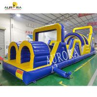 Colina de obstáculos inflável gigante azul amarelo Salto castelo casa de salto