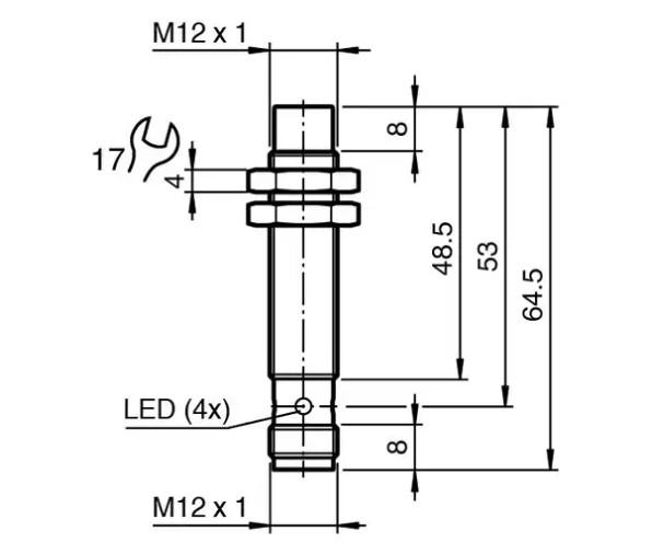 NBN4-12GM50-E0-V1 Capteur inducteur sans contact de 4 mm - IP68 Brass Industrial