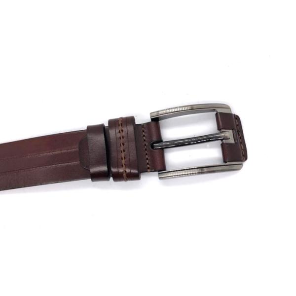 Fashionable Mens Casual Leather Belt Zinc Alloy Buckle Brown Color