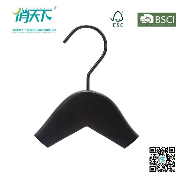 Betterall High Quality Black Velvet Shoulder Wood Coat Hanger
