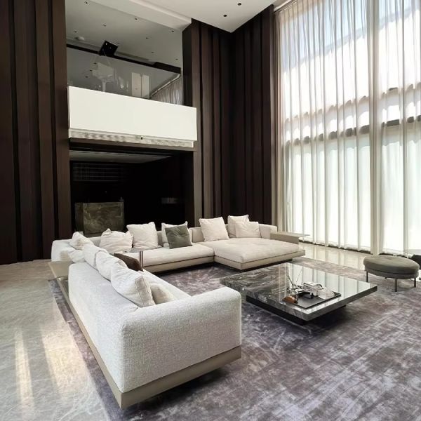 Foam Filling Material L Shape Modular Corner Sofa Set Italian Minimalist Nordic Designs Modern Luxury Sectional Couch Furniture