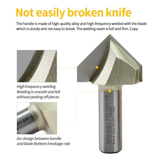 90degree  Engraving 3D V Bit  Wood Cutting CNC Router Bit  Arden V Type Carving Bit   for MDF Hardwood, Plywoods