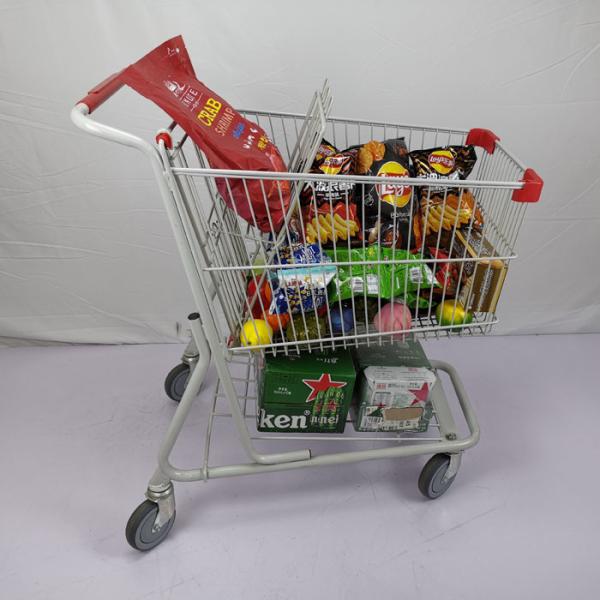 American Style Foldable Steel Shopping Cart Supermarket Basket Trolley CE Certificate