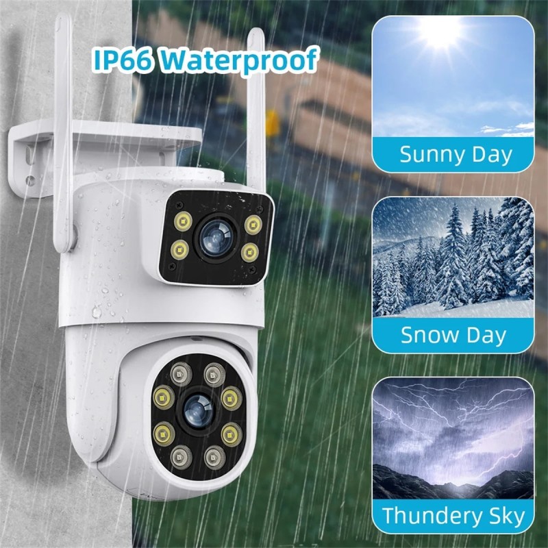 Wholesale Price 4MP Dual Lens CCTV IP Camera  PTZ Security Waterproof Outdoor Camera With WIFI Human Detect and Track Function